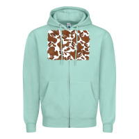 Seafoam distressed chocolate milkshake cowhide Zipper Hoodie - RanaPortraitStore
