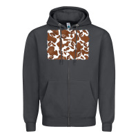 Smoke distressed chocolate milkshake cowhide Zipper Hoodie - RanaPortraitStore