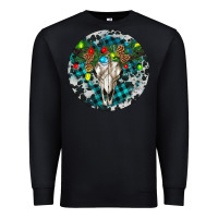 Black Bull Skull Christmas Premium Sweatshirt - RanaPortraitStore