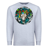 Heather Grey Bull Skull Christmas Premium Sweatshirt - RanaPortraitStore