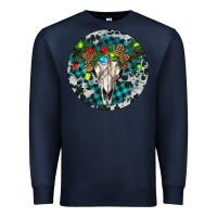 Navy Bull Skull Christmas Premium Sweatshirt - RanaPortraitStore