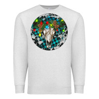 Oatmeal Heather Bull Skull Christmas Premium Sweatshirt - RanaPortraitStore