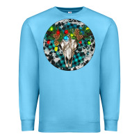 Ocean Blue Bull Skull Christmas Premium Sweatshirt - RanaPortraitStore