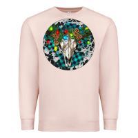 Pale Pink Bull Skull Christmas Premium Sweatshirt - RanaPortraitStore