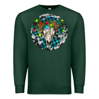 Sports Green Bull Skull Christmas Premium Sweatshirt - RanaPortraitStore