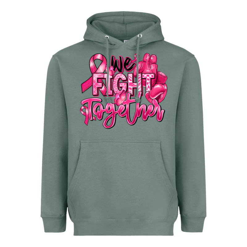 We Fight Together Breast Cancer Heavyweight Hoodie by RanaPortraitStore | Teevron