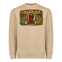 Mushroom lady of guadalupe serape background Heavyweight Sweatshirt - Jasminsmagicworld