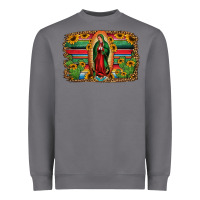 Storm lady of guadalupe serape background Heavyweight Sweatshirt - Jasminsmagicworld