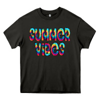 Asphalt summer vibes tie dye doodle Heavy Core Tee - CowCowDesign