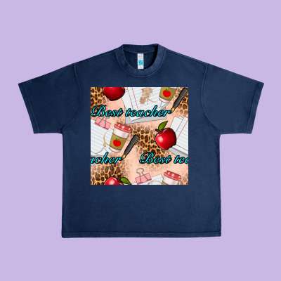 Best Teacher Seamless Pattern Urban Heavy Tee Designed By Bundleandbundleshop