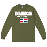 Army Green dominican republic Long Sleeve Tee - DesigneFamous