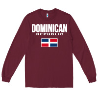 Burgundy dominican republic Long Sleeve Tee - DesigneFamous