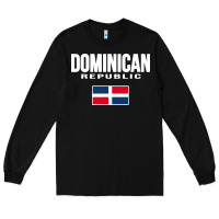 Black dominican republic Long Sleeve Tee - DesigneFamous