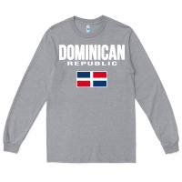 Heather Grey dominican republic Long Sleeve Tee - DesigneFamous