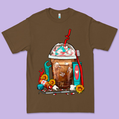 Dentist Frappe Coffee Premium Tee Designed By Fadigitalartstudio