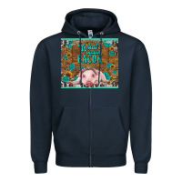 Navy whats shakin bacon baby pig Zipper Hoodie - RanaPortraitStore
