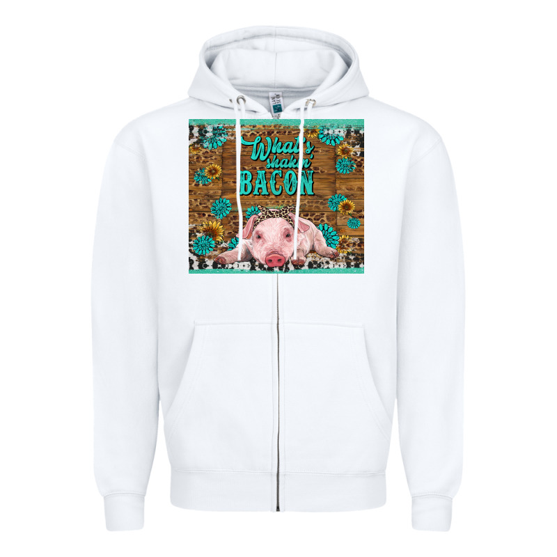 Whats Shakin Bacon Baby Pig Zipper Hoodie by RanaPortraitStore | Teevron