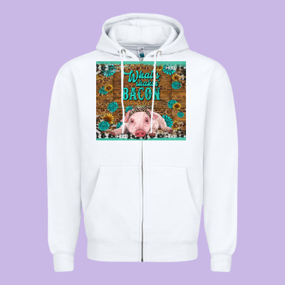 Whats Shakin Bacon Baby Pig Zipper Hoodie Designed By Ranaportraitstore