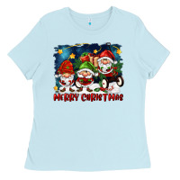 Merry Christmas Gnomies Wagon Ladies Tee | Teevron