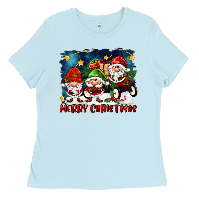 Merry Christmas Gnomies Wagon Ladies Tee by FaDigitalArtStudio | Teevron