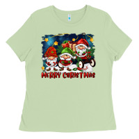 Matcha merry christmas gnomies wagon Ladies Tee - FaDigitalArtStudio