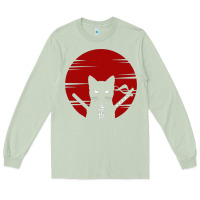 Matcha ninja cat japanese Long Sleeve Tee - DesigneFamous