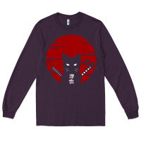 Plum ninja cat japanese Long Sleeve Tee - DesigneFamous