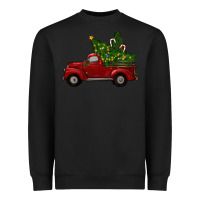 Black Christmas Trees With Truck Heavyweight Sweatshirt - RanaPortraitStore