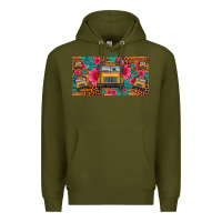 Army Green school bus leopard gemstone license plate Premium Hoodie - Artiststas