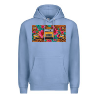 Colony Blue school bus leopard gemstone license plate Premium Hoodie - Artiststas