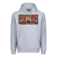 Heather Grey school bus leopard gemstone license plate Premium Hoodie - Artiststas