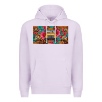 Lilac school bus leopard gemstone license plate Premium Hoodie - Artiststas