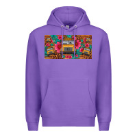 Purple school bus leopard gemstone license plate Premium Hoodie - Artiststas