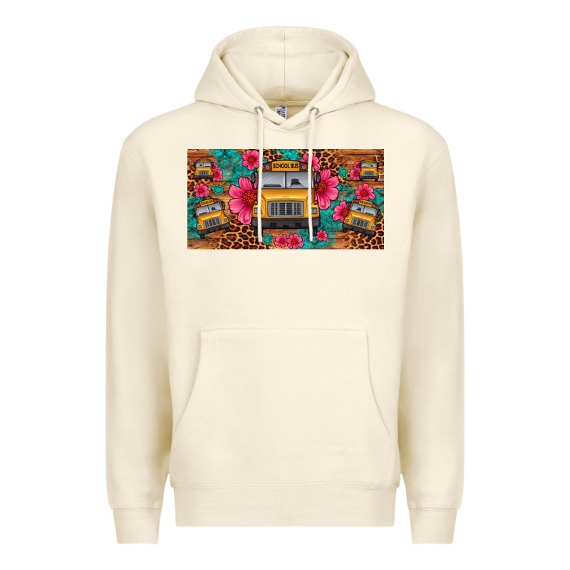 School Bus Leopard Gemstone License Plate Premium Hoodie by Artiststas | Teevron