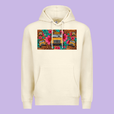 School Bus Leopard Gemstone License Plate Premium Hoodie Designed By Artiststas