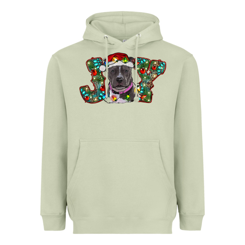 Christmas Pitbull Joy Heavyweight Hoodie by RanaPortraitStore | Teevron