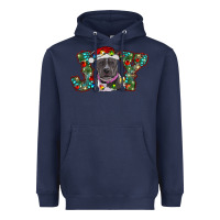 Navy Christmas Pitbull Joy Heavyweight Hoodie - RanaPortraitStore