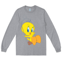 Heather Grey tweety bird Long Sleeve Tee - DesigneFamous