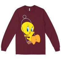 Burgundy tweety bird Long Sleeve Tee - DesigneFamous