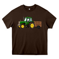 Chocolate Brown farm tractor Heavy Core Tee - RanaPortraitStore