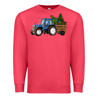 Cardinal Blue Christmas Tractor Premium Sweatshirt - RanaPortraitStore