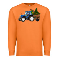 Carrot Blue Christmas Tractor Premium Sweatshirt - RanaPortraitStore