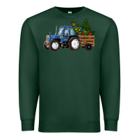 Sports Green Blue Christmas Tractor Premium Sweatshirt - RanaPortraitStore