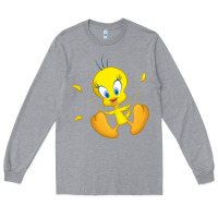 Heather Grey tweety bird Long Sleeve Tee - DesigneFamous