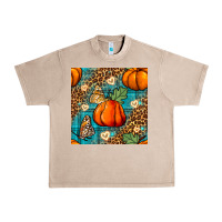 French Oak pumpkin and butterfly seamless pattern Urban Heavy Tee - BundleAndBundleShop