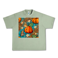 Oil Green pumpkin and butterfly seamless pattern Urban Heavy Tee - BundleAndBundleShop