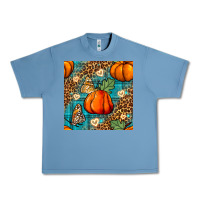 Pebble Blue pumpkin and butterfly seamless pattern Urban Heavy Tee - BundleAndBundleShop
