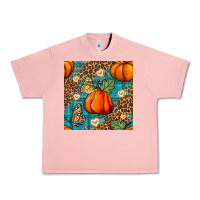 Salmon pumpkin and butterfly seamless pattern Urban Heavy Tee - BundleAndBundleShop