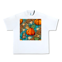 White pumpkin and butterfly seamless pattern Urban Heavy Tee - BundleAndBundleShop