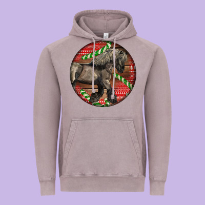 Belgian Horse Christmas Vintage Hoodie Designed By Lillyallendesigns